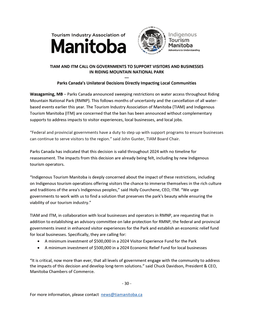 preview of News Release one-pager